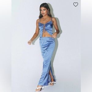 Princess Polly BRIANNE MAXI SKIRT BLUE